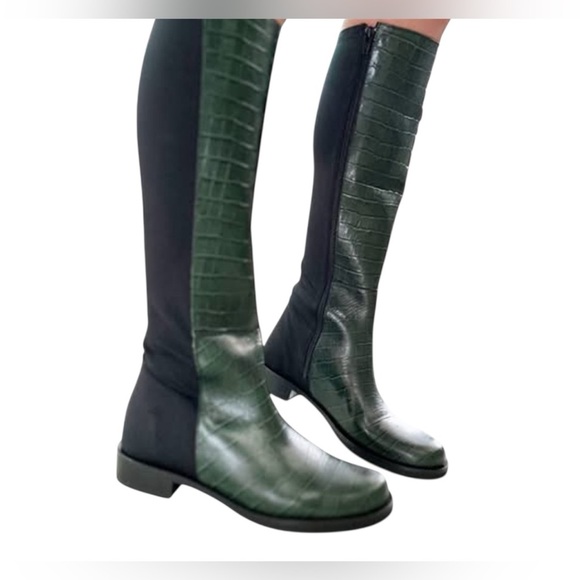 Unity in Diversity Mozart Knee Height Riding Boots Black & Green sizes 36 37 - Picture 1 of 7
